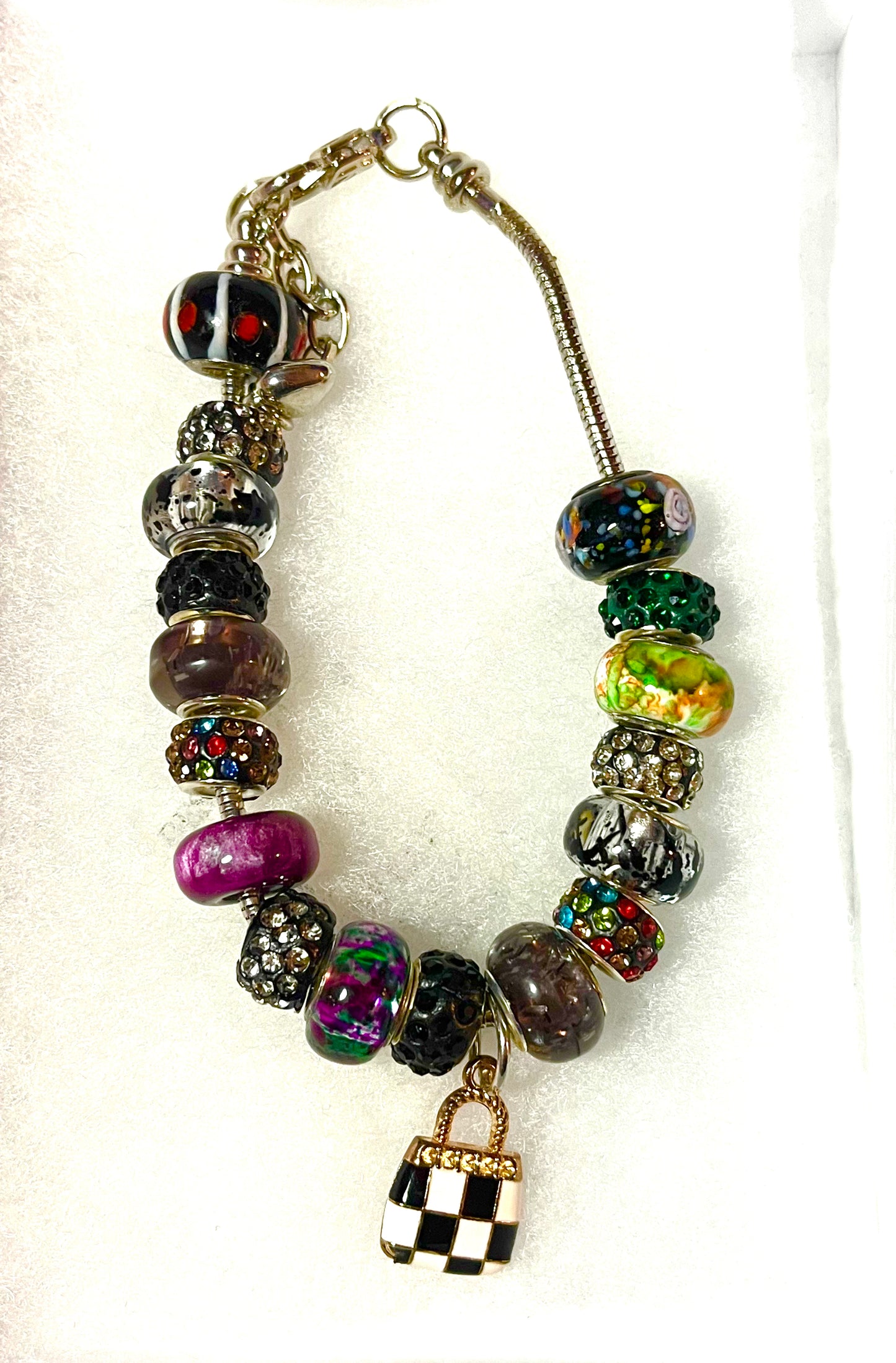 Beaded Charm Bracelets Snake Chain