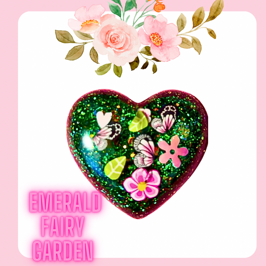 Whimsical Garden Heart Keychains