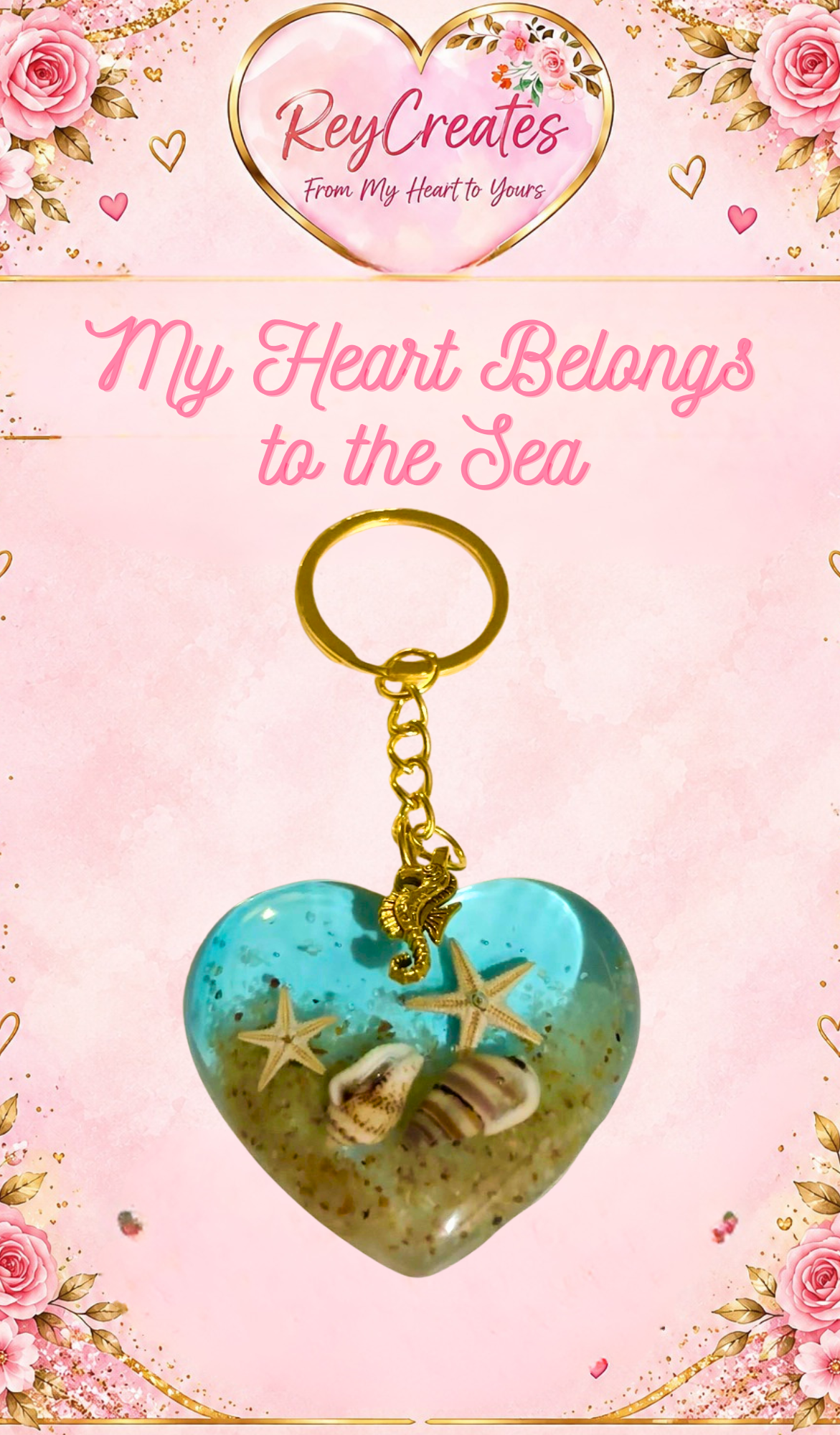 My heart belongs to the sea keychain