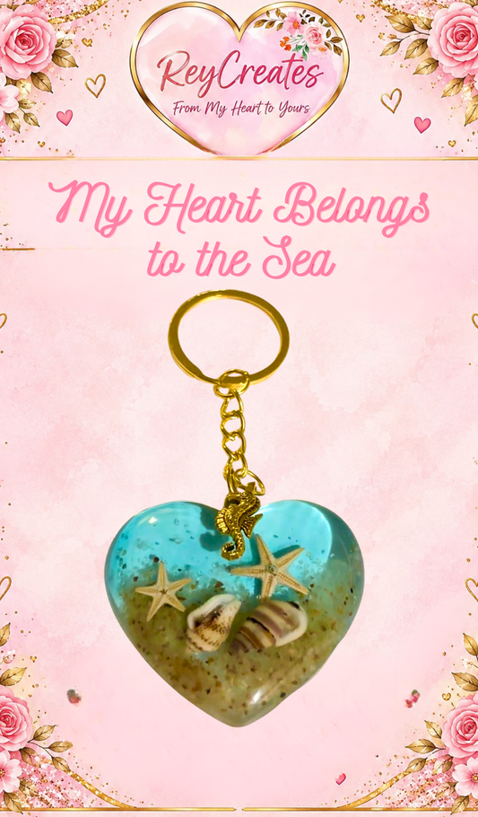 My heart belongs to the sea keychain