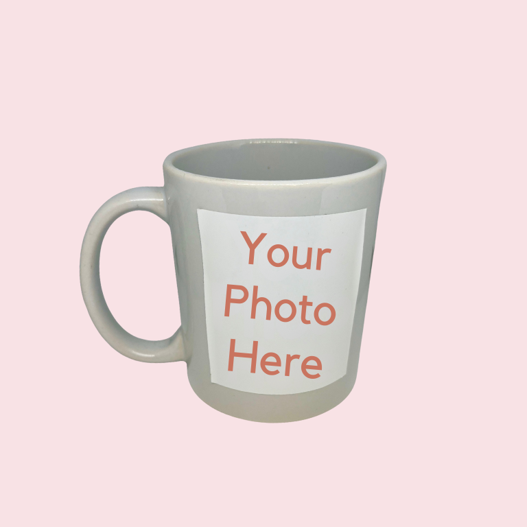 White mug with Your Photo Here 